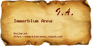 Immerblum Anna névjegykártya